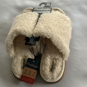 Fleece Slippers Womens XL 11 - 12 Memory Foam Dearfoams